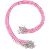 QUARKZMAN 20pz Cordino per Collana Cerato Bulk Rosa 1,5mm Dia 18 Cordino per Collana con Chiusura a Catena per Pendenti Braccialetti Forniture Creazione Gioielli Accessori