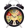 SWHONG Vecchia Sveglia Quarzo Stile Comodino Sveglia Campanelli Gemelli Alto Volume Sveglia Ideale Comodini Uffici Sveglia Viaggio Multicolore