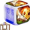 Bitong Sveglia Bambino Digitale Calcio - Display LED, Orologio Da Comodino per Promemoria, Quadrata Intelligente con Display Orario per Bambini