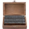 Respicefinem Set di 70 timbri con l'alfabeto timbri in legno vintage con l'alfabeto francobolli set di lettere e numeri dell'alfabeto timbri in legno multiuso con scatola in legno vintage per biglie