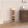 LANTUS Scaffale Pieghevole in Bambù per Scarpe, Scarpiera, Scaffale per Ingresso, Armadio, Camera da Letto, Corridoio, Naturale, Funzionale, Multifunzionale, 25 x 25 x 105 cm (6) (Colore legno naturale)