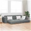 IKAYAA Divano Letto 3 Posti Clic Clac per Soggiorno, Camera degli Ospiti e Ufficio 245x150x60.5 cm Tessuto-Grigio Scuro