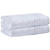 DTEX HOMES Divine Textiles - Set di 2 asciugamani da bagno grandi, altamente assorbenti, ad asciugatura rapida, 90 x 140 cm, 100% cotone, 600 g/m², telo da bagno grande, colore: bianco