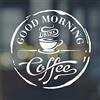 wall4stickers Adesivo da parete con scritta in inglese Good Morning Drink Coffee Cafe Window Stickers Adesivi da parete in vinile Decalcomania a specchio con citazioni a specchio, decorazione per negozi, pub