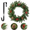 GJV Ghirlanda natalizia per porta d'ingresso, con gancio, decorazione natalizia con bacche rosse artificiali, decorazione natalizia per interni ed esterni (verde, 2, 40 cm)
