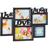 Relaxdays 2X Cornice multifoto Live Love Laugh portafoto Multiplo 5 Foto Diverse Dimensioni Collage 3D 31x45,5, Nero