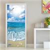 Generic Adesivi per Porte Interne Vista Mare Adesivo Porta Interna Stella Marina Sulla Spiaggia 3D Murale Decorazione Camera Da Letto Bagno Poster Porta Autoadesivo Carta Da Parati 77x200 cm 4350A