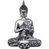 Unbekannt Buddha sconosciuto con portacandele in argento, 20,5 cm, meditazione spirituale.
