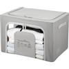 KASANOVA Scatola armadio 60x42x40 cm doppia cerniera e scritta grigio