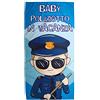 STAMPATEK Telo Mare Bambini Polizia Polizziotto in Vacanza Asciugamano in Microfibra e Cotone 75x150 cm