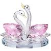 QLTYTUI Ornamenti decorativi a doppio cigno in cristallo, statue di cigni innamorati, statuette da collezione in cristallo, regali per donne, mamme, ragazze, Natale, compleanno, festa, San Valentino,