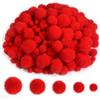 TOAOB THE ONE AND ONLY BABY TOAOB 500 Pezzi Pom Poms Rossi Mini Pompon Piccoli Pon Pon 10mm a 30mm per Lavoretti Decorazioni Festa Creativi Fai Da Te Crafts