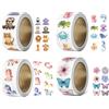 Hoxfly 2000 Pz Animali Adesivi per Bambini Rotonde Stickers, adesivi per ricompensa animale, Animale Rotolo Adesivi per Insegnanti Artigianato, per Scrapbooking Skateboard Bottiglie D'Acqua