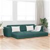 IKAYAA Divano Letto 3 posti Divano 3 posti Divano Letto Una Piazza e Mezza Divano Letto clic clac Letto Divano per Soggiorno Camera degli Ospiti e Ufficio 245x150x60.5 cm Tessuto-Verde Scuro-
