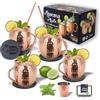 Orso Chef Set Completo Di 4 Bicchieri Cocktail Moscow Mule Rame, Accompagnati Da Cannucce, Sottobicchieri E Dosatore. Con E-book Cocktails