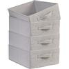 OVAKIA 4 Pezzi Organizer Armadio Cassetto Salvaspazio, Organizer in Tessuto Pieghevole per Cassettiera 39x28x14cm, Grigio