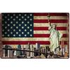 ABCDEFG Targa in metallo vintage da parete con bandiera New York USA Club Toilette, 20 x 30 cm