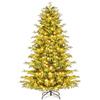 RELAX4LIFE Albero di Natale 180/210cm, con 270/370 Luci Incorporate, Base in Metallo, 746/1090 Rami Folti in PE e PVC, Effetto Realistico (180cm)
