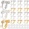 SOFPLATE 1 Scatola 36 Pezzi Convertitore per Orecchini In Argento Clip per Orecchini In Oro Dorso In Ottone Non Forato Vite Posteriore Clip su Componenti per Orecchini con Cuscinetto In Silicone Clip