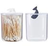 Wenrou 2 Pezzi Contenitori Batuffoli Cotone, Dispenser per Palline di Cotone, Dispenser Cotone Scatola Portaoggetti, per Supporto per Cotton Fioc, Sale da Bagno, Tampone Struccante, Trasparente