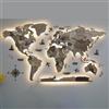 TUPAFJU Parete con mappa del mondo 3D a LED in legno e acrilico,decorazione da parete 3D, decorazione da parete con illuminazione a LED(D,Small)
