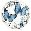 Geroclonup Orologio da parete con farfalla blu, senza ticchettio, silenzioso, al quarzo, orologio analogico nautico retrò in legno, orologio da parete facile da leggere per cucina/soggiorno/camera da letto, 25