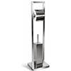 MOHOME Porta Carta Igienica Da Terra Con Scopino 22x18x79,3 Cm Acciao Inox Piantana Portarotolo Scopino Salvaspazio Scopettone Wc Spazzolino Moderno Design Da Pavimento