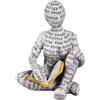 Bexdug Statua 'Uomo Che Legge, Scultura della Lettura, Ornamenti da scrivania Statua del pensatore Lettura, Decorazione per libreria con sculture estetiche astratte Moderne in Resina