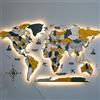 TUPAFJU Parete con mappa del mondo 3D a LED in legno e acrilico,decorazione da parete 3D, decorazione da parete con illuminazione a LED(C,Small)