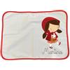 Generico Tovaglietta americana cappuccetto rosso in cotone personalizzabile per colazione pranzo cena merenda a scuola con testo a scelta personalizzate 48 x 35 cm circa bordino rosso
