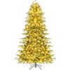 RELAX4LIFE Albero di Natale 180/210cm, con 270/370 Luci Incorporate, Base in Metallo, 746/1090 Rami Folti in PE e PVC, Effetto Realistico (210cm)