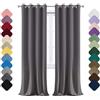 Yoosing Tende per Interni, Tende Oscuranti 1 Pannelli con Anelli, 160x220cm (LXA) Tende Termiche, Tende Per Interni Con Fettuccia, Tende Coprenti, Tende Fonoassorbenti Grigio Scuro