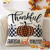 JOTOM Federa per cuscino autunnale, 45 x 45 cm, motivo zucca per esterni, casa colonica a quadretti, idea regalo per la raccolta di divano, letto, decorazione per la casa (plaid di zucca)