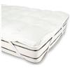 Casatessile CASA TESSILE -SOFTYLEN Topper Letto Anallergico | Morbido e Traspirante | Effetto Piuma | Alto 5 cm | Fodera in Puro Cotone | Elastici su 4 Lati | Lavabile | Made in Italy, Bianco, Singolo