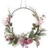 JIEBWCHA Corona primaverile in metallo, anello in metallo, per matrimonio, ghirlanda di fiori, decorazione per porta, primavera, fiori e piante artificiali, 41 cm