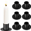 Gulfmew Portacandele per Candele a Stecca Candeliere per Candele da Tavolo Portacandele in Metallo Bianco Portacandele a Bastone per Decorazione Sala da Pranzo Salotto (6, Nero)