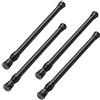 KineticKraft 4 Pezzi Bastone Tenda a Pressione 30-50cm, per Armadi, Finestre (Nero) | Bastone per Tenda Estensibile, Aste per Tende Senza Forare, Tende, Antiruggine, Regolabile