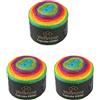 Wollbiene Cupcake Glitter Simli, 3 gomitoli di lana da 150 g, 450 g, per lavorare a maglia e all'uncinetto, lana turca, colori sfumati (3040 arcobaleno)