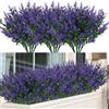 ArtBloom 8 fasci di fiori finti di lavanda artificiali per esterni, resistenti ai raggi UV, in plastica sintetica, per interni ed esterni, piante da appendere, giardino, portico, finestra, casa,
