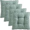 Traumnacht Cozy Set di 4 Cuscini per Sedia, Comodi Cuscini di Seduta per Sedia da Giardino, Cucina o Sala da Pranzo, per Interno ed Esterno, Turchese, 38 x 38 x 6 cm