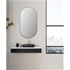 Talos Picasso Design Specchio nero 50 x 90 cm - Elegante specchio da parete con cornice in alluminio - ideale per bagno e ambiente moderno - Specchio da bagno di alta qualità in oro