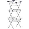 SONGMICS Stendibiancheria Verticale a Torre, Stendino Pieghevole e Salvaspazio, Struttura in Acciaio, 42 x 62,5 x 150 cm, Stenditura di 15 m, Uso Interno ed Esterno, Grigio LLR715G01