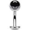 OUFER 14G Piercing Ombelico Galleggiante con Filettatura Interna Titanio G23 Lungo a Cerchio Zirconia Nera Argento Belly Bar Corto per Donna con Bilanciere 10 mm