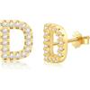 AILUOR Orecchini iniziali da donna, orecchini con lettere in argento S925 placcati in oro 14K ipoallergenici Orecchini personalizzati con nome dell'alfabeto Regali di compleanno Gioielli (D-Oro)