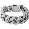 Qiaonitu Bracciale da uomo, stile punk rock, biker, cubani, con catena a maglie cubane, 20 mm, in acciaio inox, misura grande, 9inches, Acciaio inossidabile, Nessuna pietra preziosa