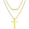 FaithHeart Collana Uomo Croce Ciondolo Croce Cristiana in Acciaio Inossibile Taglia Grande a Catena Serpente 40CM Impermeabile