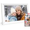 Ekasoco Frameo Digital Photo Frame WiFi 10.1 HD IPS Touchscreen, 32GB, Bianco