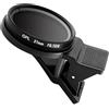 PAMINGONO Filtro Polarizzatore Cpl Rimovibile da 37mm per Fotocamera Smartphone, Lente Clip-on in Alluminio Nero Stili multipli per Fotografia Subacquea e Flussi Umani Stili multipli
