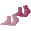 ESPRIT Fine Line Multipack W Sso cotone fantasia confezione di 2 paia, Calzini Donna, Rosa Rose Pink Mix 0090, 35-38