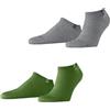 Burlington Everyday Sneaker Multipack M Sn cotone bassi tinta unita confezione di 2 paia, Calzini corti Uomo, Verde Fairway 7480, 40-46